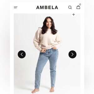 Ambela Stretch Slim Fit Mom Jean - Extra Short